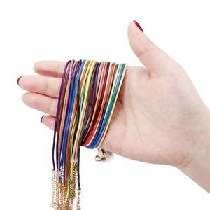 Juego de collares de cordón de cera coreano de 45cm con cierres de langosta de colores