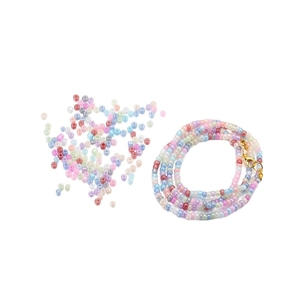 Cuentas de vidrio macaron 3mm para joyería DIY con cierre de langosta dorado