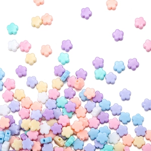 Perline colorate a fiori in acrilico per gioielli fai-da-te e lavori artigianali