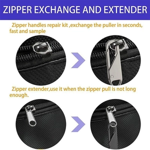 Universal metal zipper puller repair kit for bags and jackets installation guide