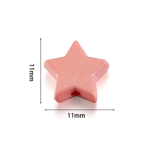 Pink glitter star acrylic beads for DIY jewelry and phone charms in 11mm size