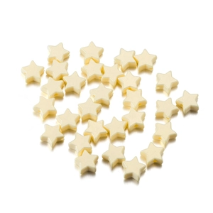 Mix of cream acrylic star-shaped spacer beads with center holes for DIY jewelry making