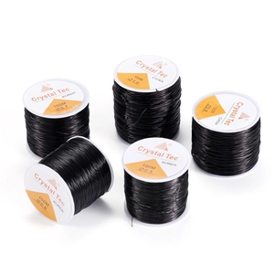 Schwarze 100M elastische Kristallperlenschnur für DIY-Schmuck in fünf Durchmessern