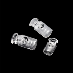 Transparent plastic cord locks with metal springs for backpacks and DIY accessories