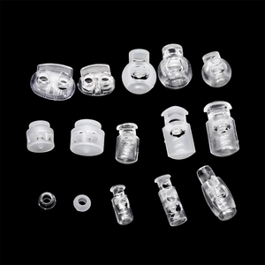 Transparent Plastic Spring Cord Locks Toggle Stoppers For Drawstrings Bags Clothing DIY Craft Accessories Spring Loaded