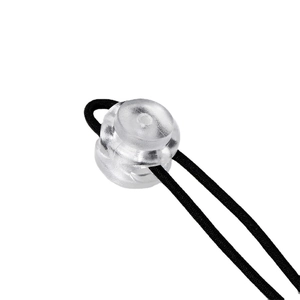 Transparent plastic cord lock toggles with black elastic rope for DIY sewing accessories