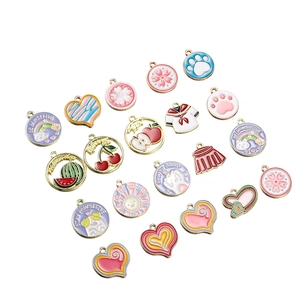 DIY Jewelry Making Alloy Enamel Drip Oil Pendants Fruit Heart Easter Egg Cat Patterns For Necklace Bracelet Keychain Earrings