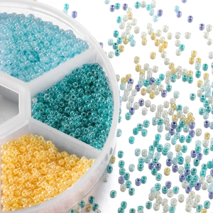 Makroansicht von 2mm bunten Glasperlen Set für DIY Schmuckherstellung Zubehör