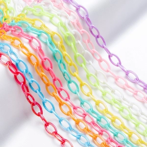 Acryl Irisierende Ovale Gliederkette Für Taschen Handy Schmuck DIY Handwerk Mehrfarbige Dekorative Zubehörkette