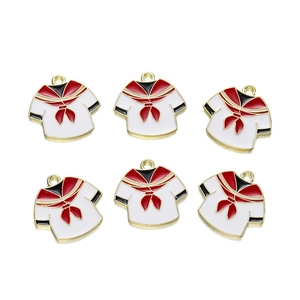 Detail showing 6-piece JK uniform sailor suit charms with colorful enamel finish