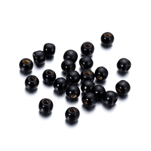 Bulk polished black maple wood beads with large holes for DIY jewelry and necklaces