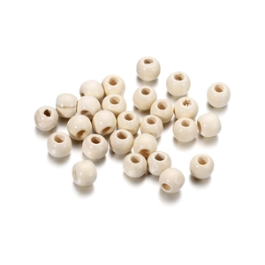 Natural maple wood beads with holes for DIY jewelry making and craft decorations