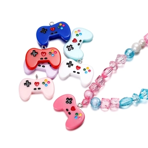 DIY colorful game controller resin charms for earrings and necklaces making