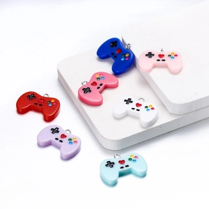 Set of colorful resin game controller charms for DIY jewelry making and keychains