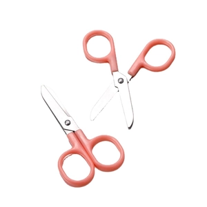Pink student safety scissors with rounded stainless steel blades for kids craft