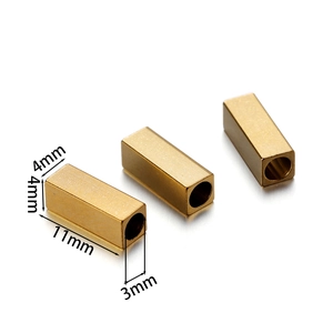 Λήψη macro από χρυσές ορθογώνιες χάντρες 11x4x4mm από ατσάλι με κεντρική οπή 3mm για DIY