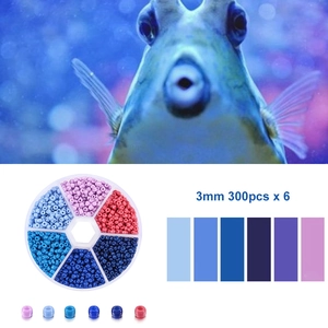 Kit de perles de rocaille 3mm en 6 couleurs avec boîte de rangement hexagonale