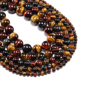 Natural tricolor tiger eye stone beads for jewelry making in various sizes from 4mm to 16mm
