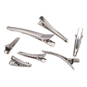 Iron Duckbill Alligator Hair Clips For DIY Hair Accessories Silver Professional Styling Sectioning Clips Electroplated Metal Findings