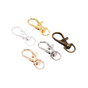 Five colored swivel lobster clasps in gold silver rose gold for DIY keychains