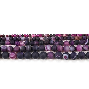 Detailed comparison of purple striped agate beads in sizes 4mm to 12mm for DIY jewelry