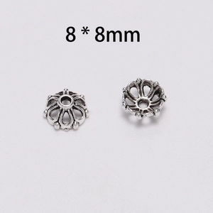 Alloy Hollow Flower Bead Caps Retro Ancient Silver Petal Spacer Beads For DIY Jewelry Making Pendants Accessories Findings