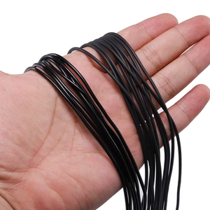 Collar de cordón de cuero negro mate con cierre de langosta hecho de hilo de cera