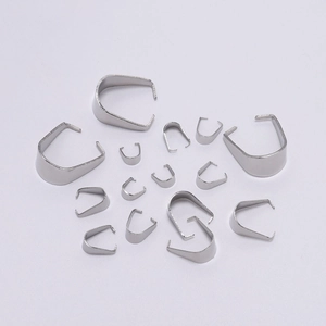 Stainless Steel Pinch Bails Pendant Connectors For DIY Necklace Jewelry Making Findings Gold Silver Metal Pinch Bails Clips