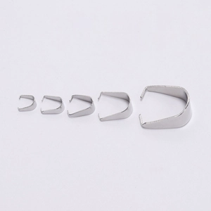 Five sizes of stainless steel pinch bails for pendant necklace jewelry making