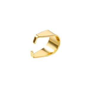 Polished golden stainless steel pinch bail connector for DIY jewelry necklace pendants