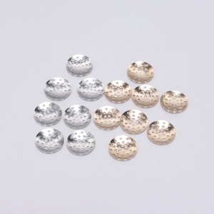 Round Perforated Disc Jewelry Findings Metal DIY Brooch Tray KC Gold Rhodium Plated Crafting Components Accessory Making