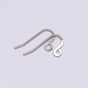 Macro shot of silver stainless steel U-shaped ear wire hooks for DIY jewelry making