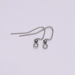 Pair of stainless steel fish hook earring wires with beads for DIY jewelry making