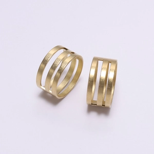 Dual set of matte gold hollow layered wide brass jump ring opening and closing tools