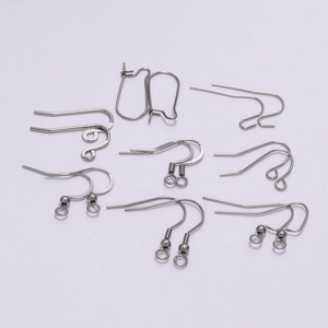 Assorted stainless steel earring hooks for DIY jewelry making in various designs