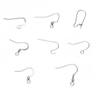 Stainless Steel Earring Hooks Ear Wires Findings For DIY Jewelry Making French Fish Hook Kidney Wires Handmade Jewelry Accessories