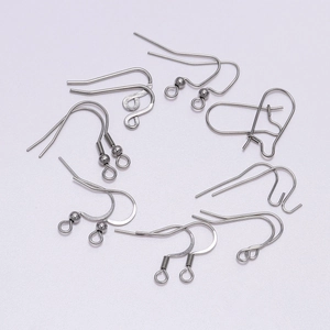 Polished stainless steel earring hooks set for DIY jewelry making in various shapes