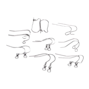 Assorted stainless steel ear hooks in various styles for DIY jewelry making and crafts