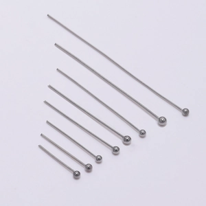 Set of stainless steel ball head pins in multiple sizes for DIY jewelry making