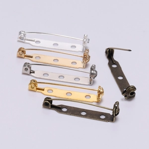 Support de broche épingle de sûreté à trois trous en argent or et bronze pour DIY