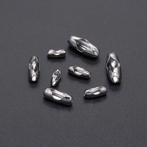 Chiusure per catena a sfere in acciaio inossidabile argento per creazione gioielli fai da te