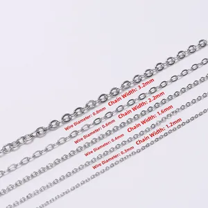 Λεπτομέρεια από ασημένιες αλυσίδες από ανοξείδωτο ατσάλι πλάτους 1,2mm έως 3,2mm