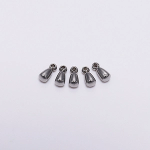 Polished stainless steel teardrop extension chain charms for DIY necklace jewelry