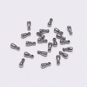 Polished stainless steel water drop pendants for DIY jewelry chain extension and necklaces