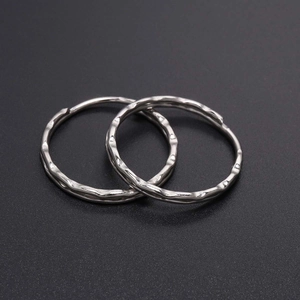Hammered silver metal rings DIY keychains and jewelry accessories in textured nickel finish