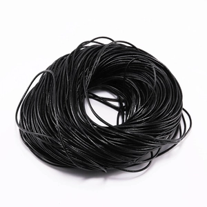 Premium black round leather cord roll for DIY jewelry making and handmade accessories