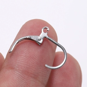 Crochets d'oreilles dormeuses en acier inoxydable argenté pour création de bijoux DIY