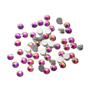 Flatback AB rhinestone gems with multi-faceted shine for nail art and DIY decoration
