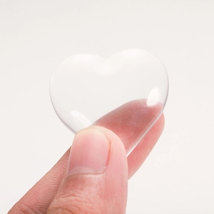 Cabochon in vetro trasparente a forma di cuore per la creazione di gioielli fai-da-te