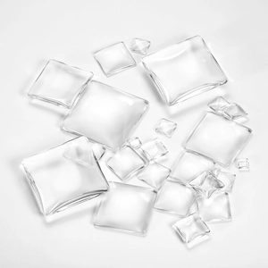 Square Transparent Glass Cabochon Clear Flat Back Time Gemstone Tile For Jewelry Making DIY Earrings Necklace Pendant
